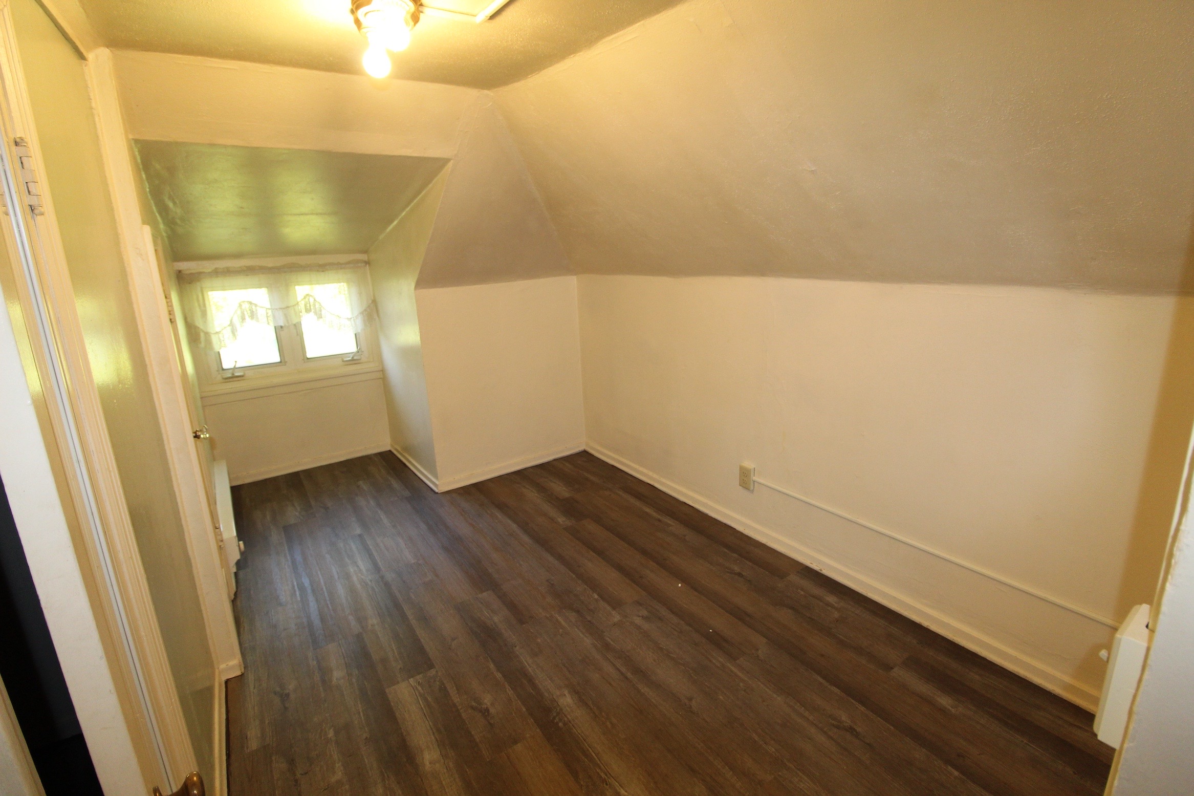 The dining area and kitchen